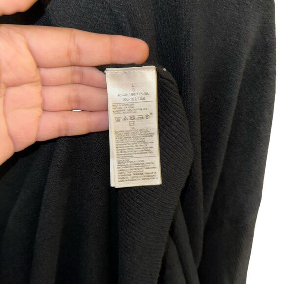 NWT GAP Women's Open-Front Cash Like Dust True Black Cardigan size Large - Picture 5 of 8